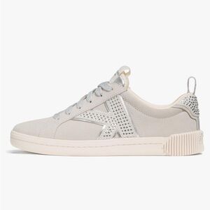 Kate Spade Silver and Cream Studded Sneakers
